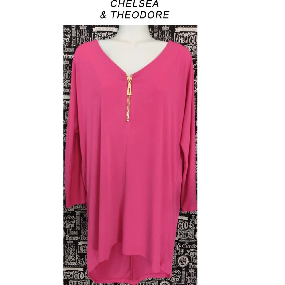 Chelsea & Theodore High Low Tunic Sz M